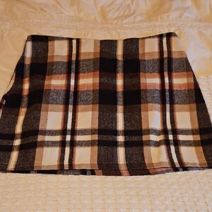 SHEIN Multicolor Plaid Mini Skirt